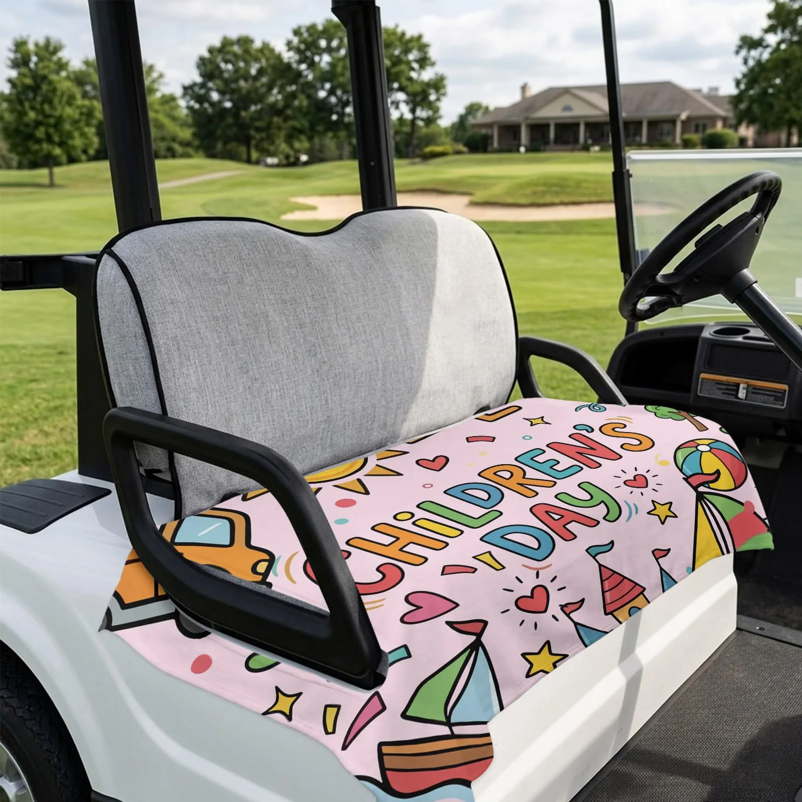 DecorLovee Pink Golf Cart Seat Cover, 51 x 31 Inch image 4