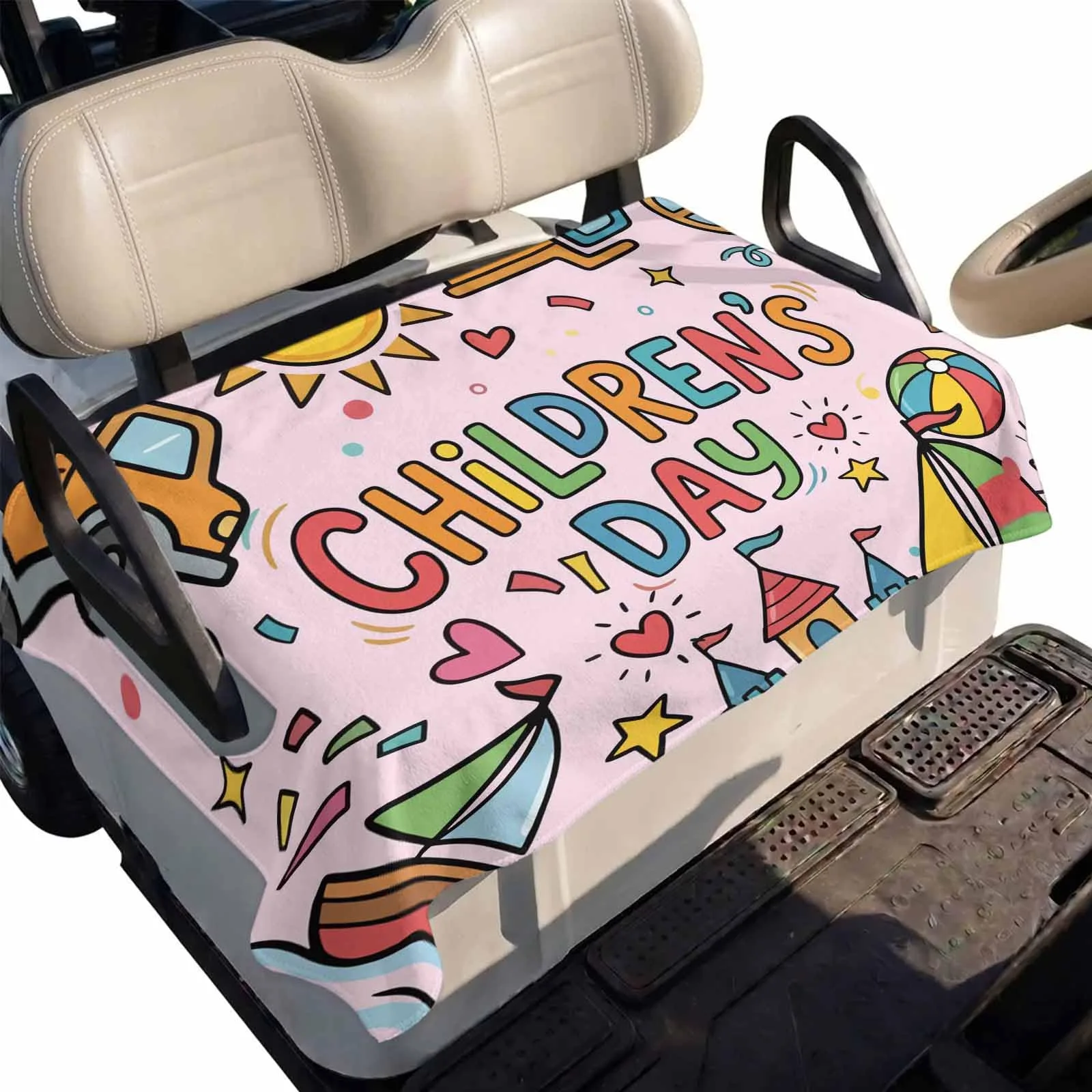 DecorLovee Pink Golf Cart Seat Cover, 51 x 31 Inch