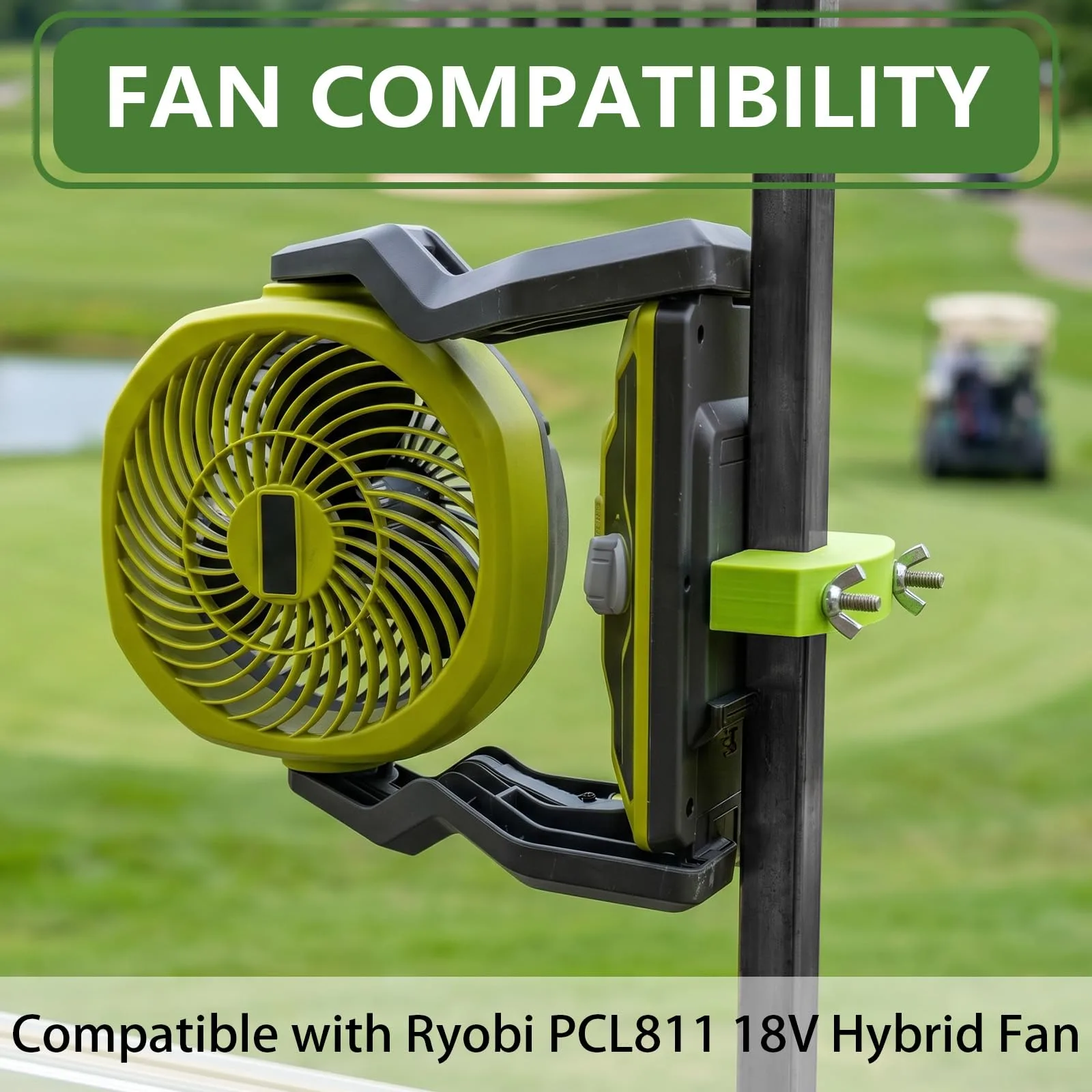 KHPSAQN Golf Cart Fan Mounting Bracket for Ryobi PCL811-Compatible Fans image 2