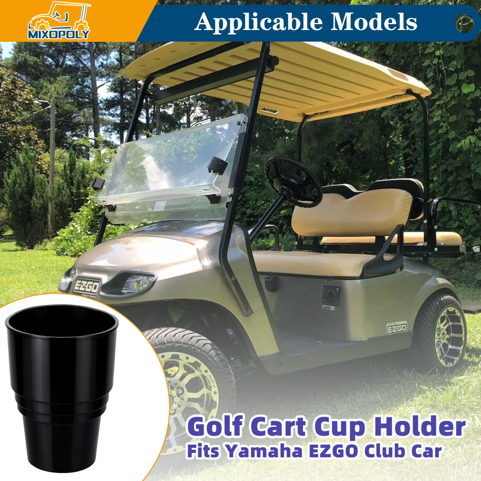 Mixopoly Golf Cart Cup Holder Insert Adapters image 3