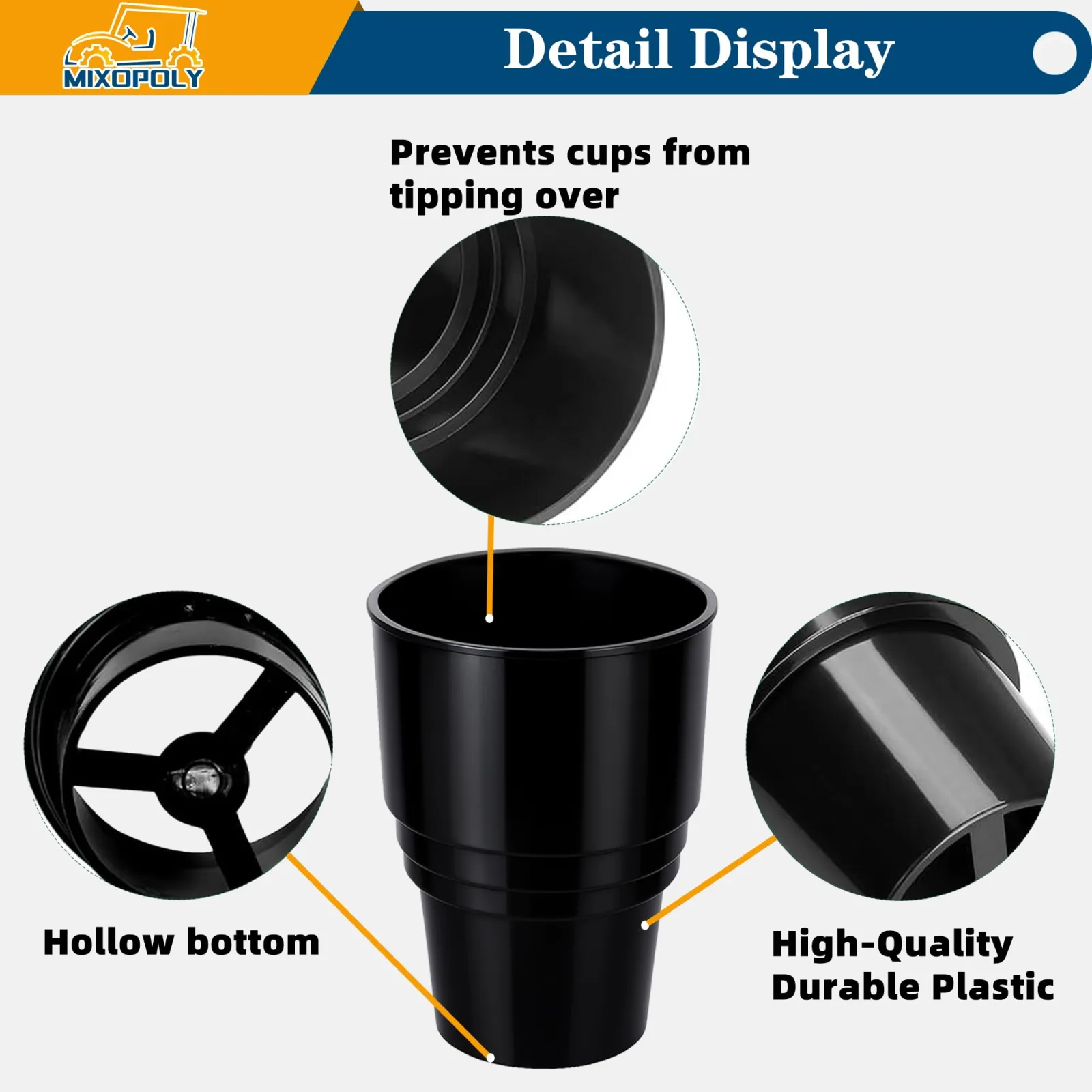 Mixopoly Golf Cart Cup Holder Insert Adapters image 4