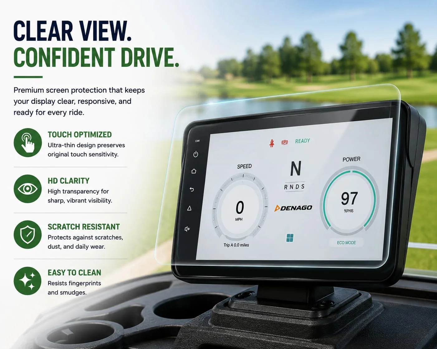 Denago Nomad & Rover Golf Cart Screen Protector Kit image 4