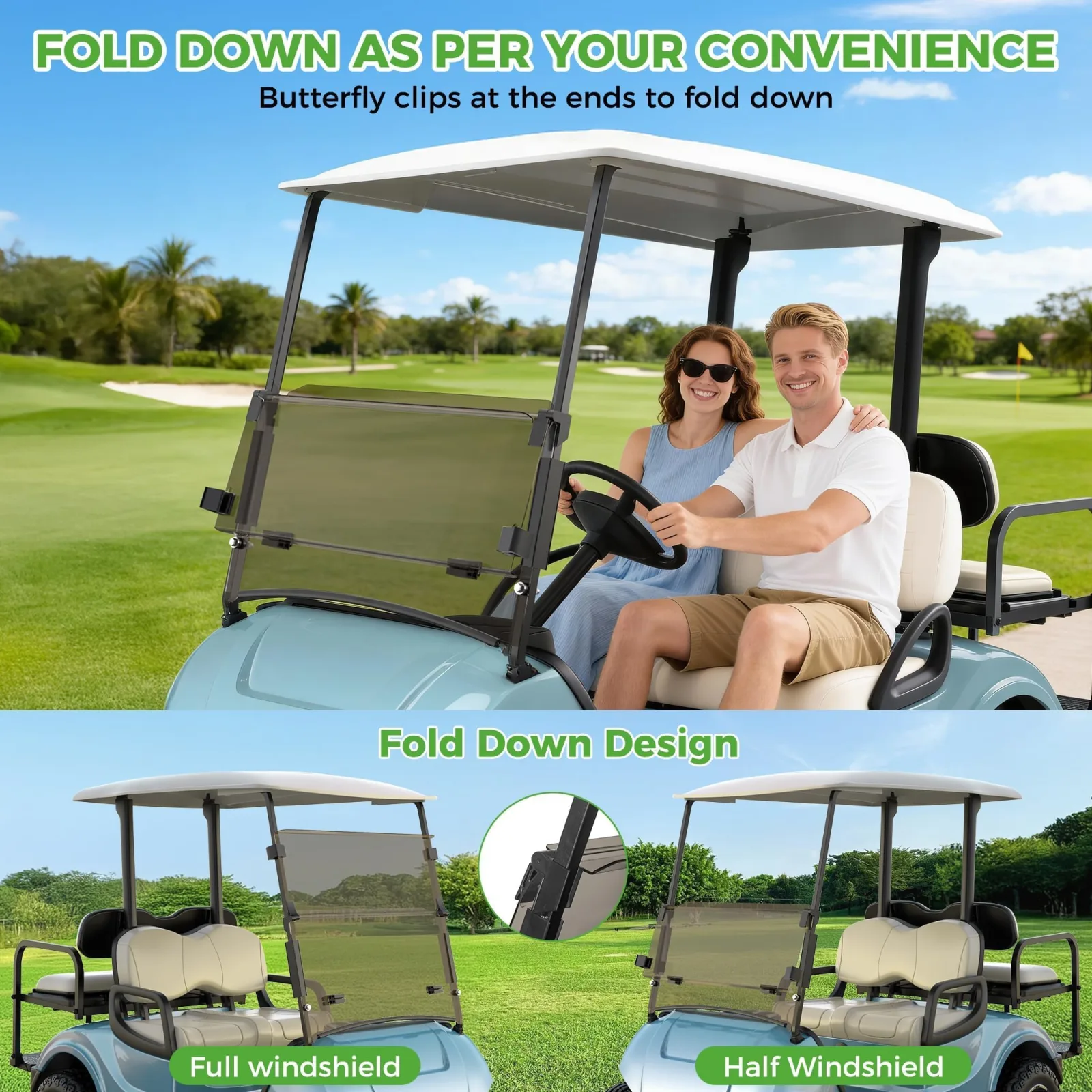 10L0L Foldable Windshield for Yamaha Drive 2, 2017+ image 3