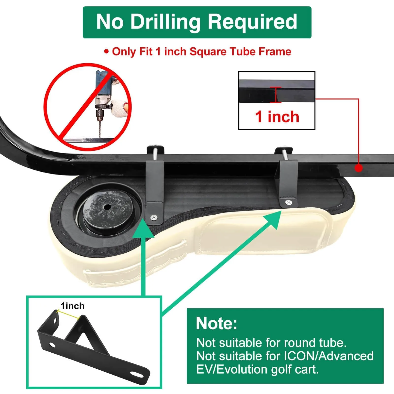 LEAPGOMAX Golf Cart Rear Seat Armrests with Cup Holders image 4