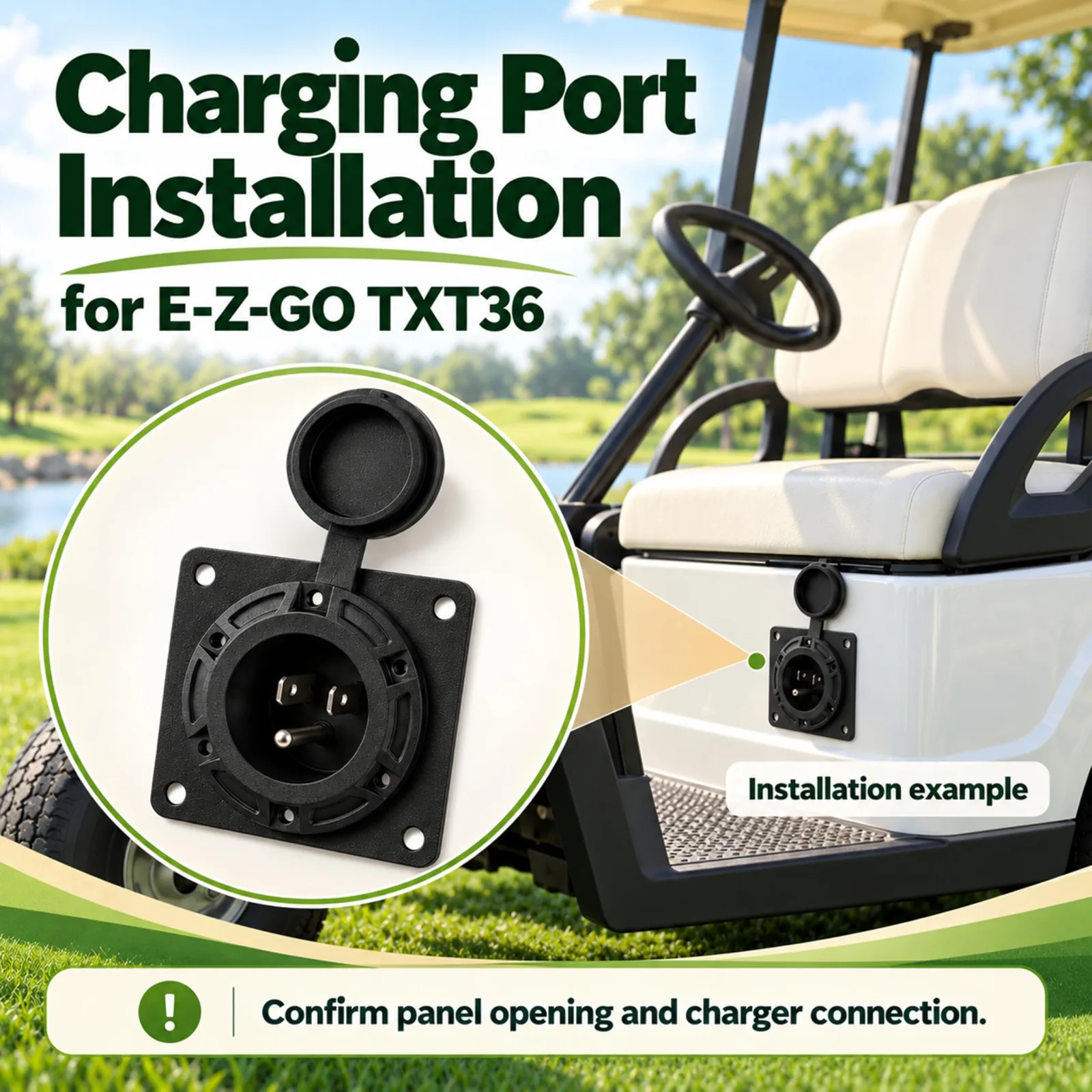 CHXWJZH 120V Charger Port Adapter for E-Z-GO TXT36 image 4