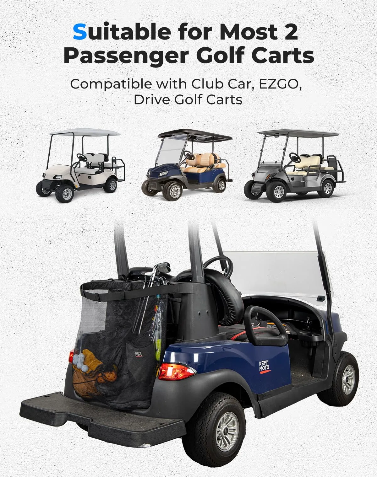 KEMIMOTO Mesh Golf Cart Shopping Storage Bag image 4