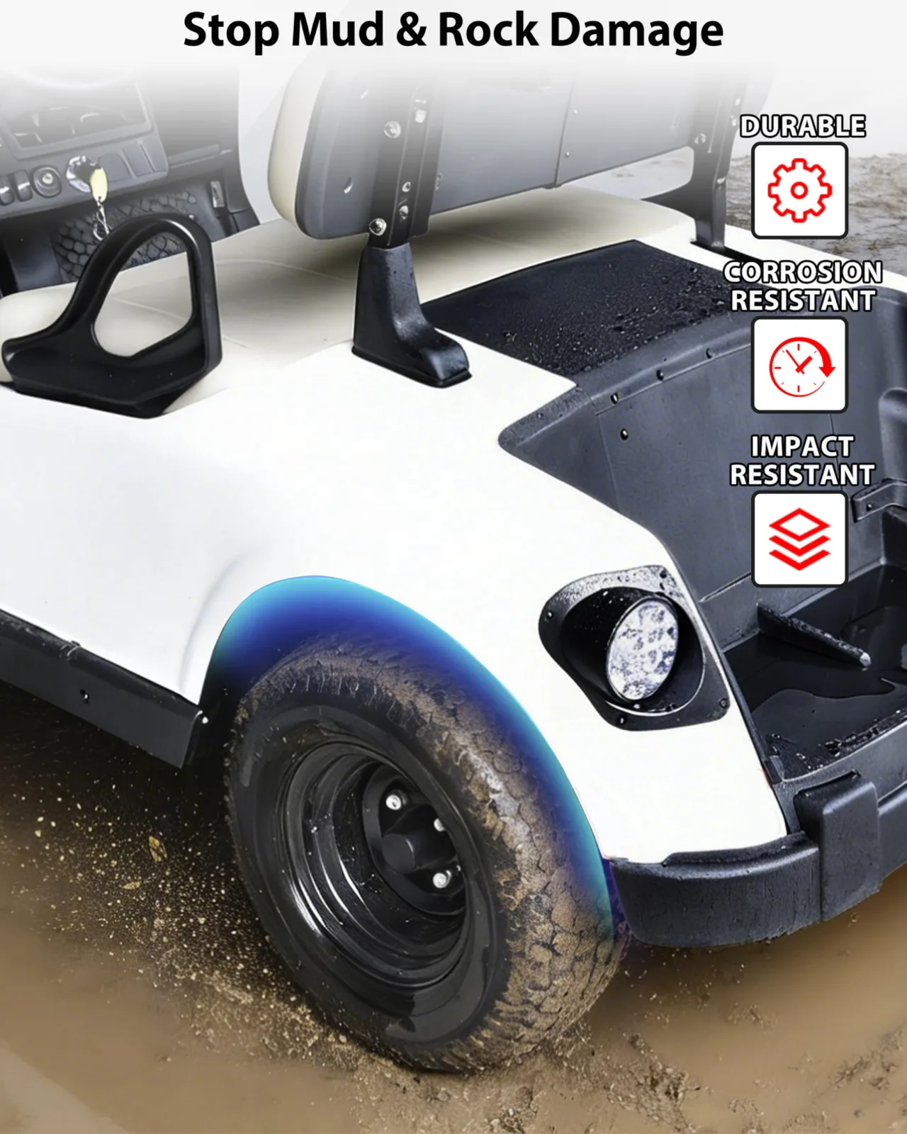 SAUTVS Rear Splash Guard for E-Z-GO RXV Valor 2025 image 3