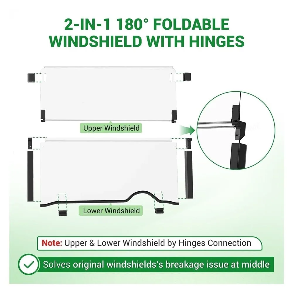 RYVODIDLT 4mm Folding Polycarbonate Windshield for E-Z-GO RXV (2008+) image 4