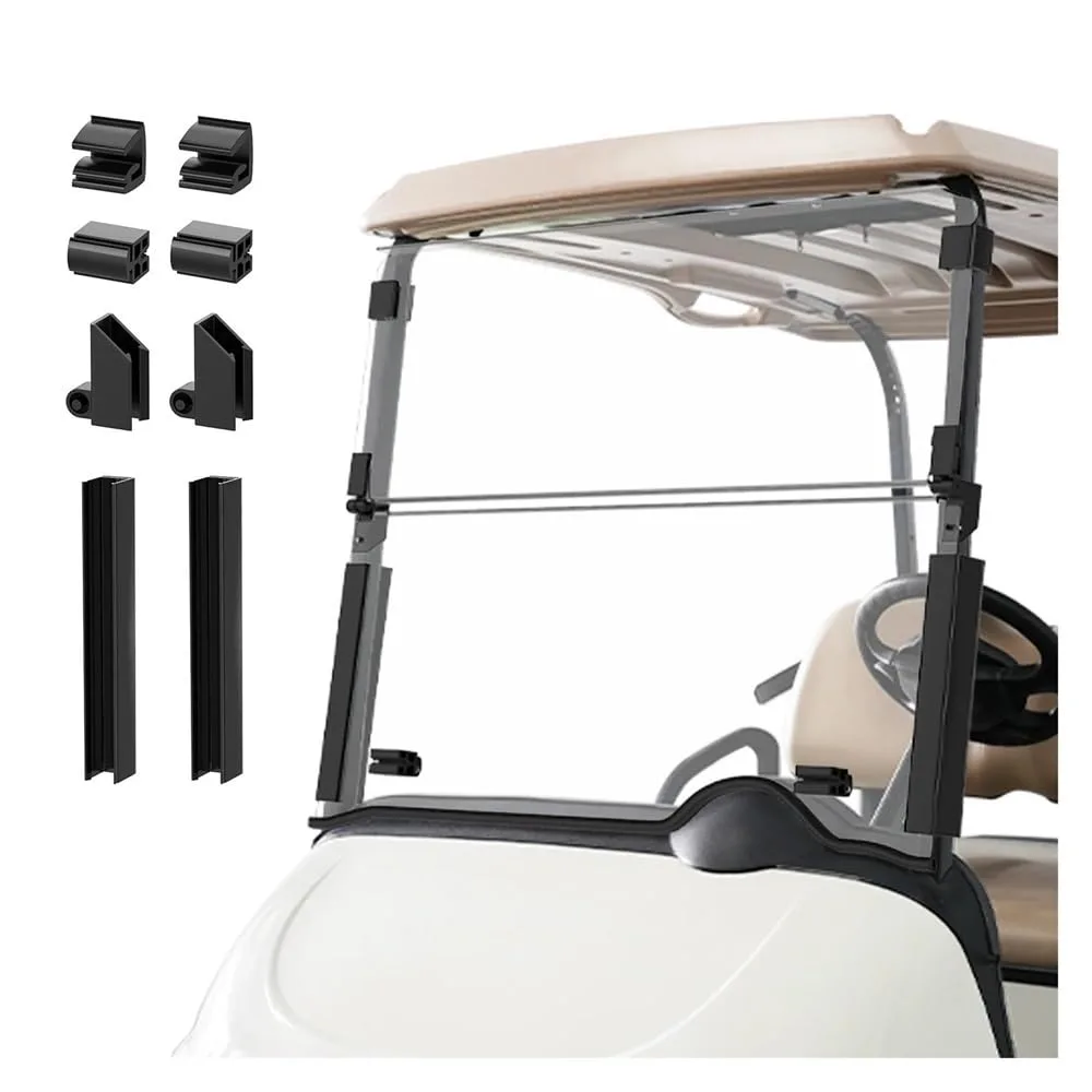 RYVODIDLT 4mm Folding Polycarbonate Windshield for E-Z-GO RXV (2008+)