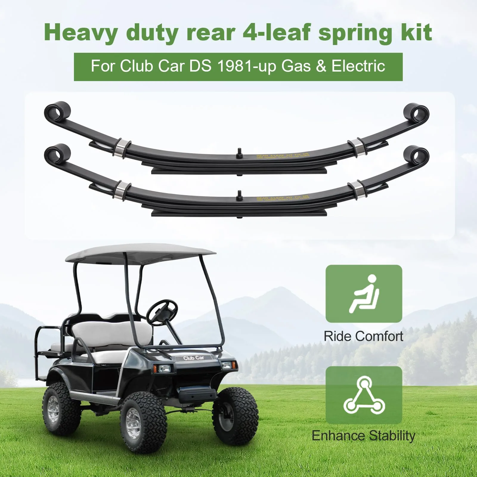 TechInovat Club Car DS Rear 4-Leaf Spring Kit image 2