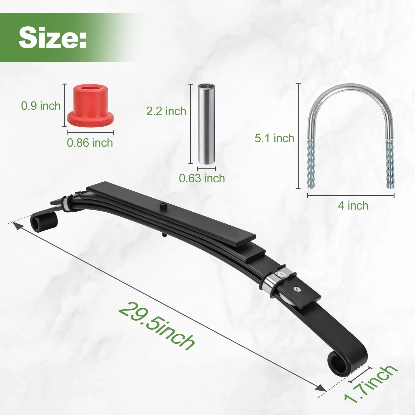 TechInovat Club Car DS Rear 4-Leaf Spring Kit image 4