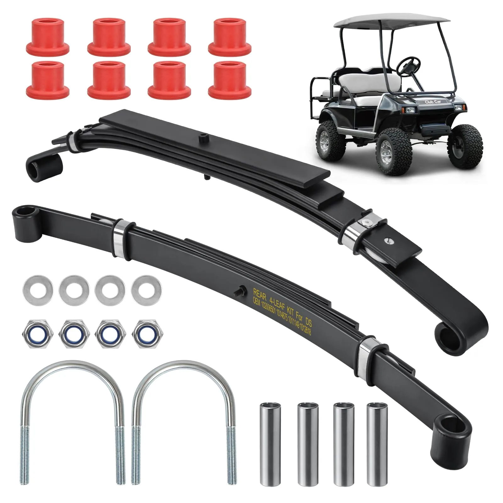 TechInovat Club Car DS Rear 4-Leaf Spring Kit