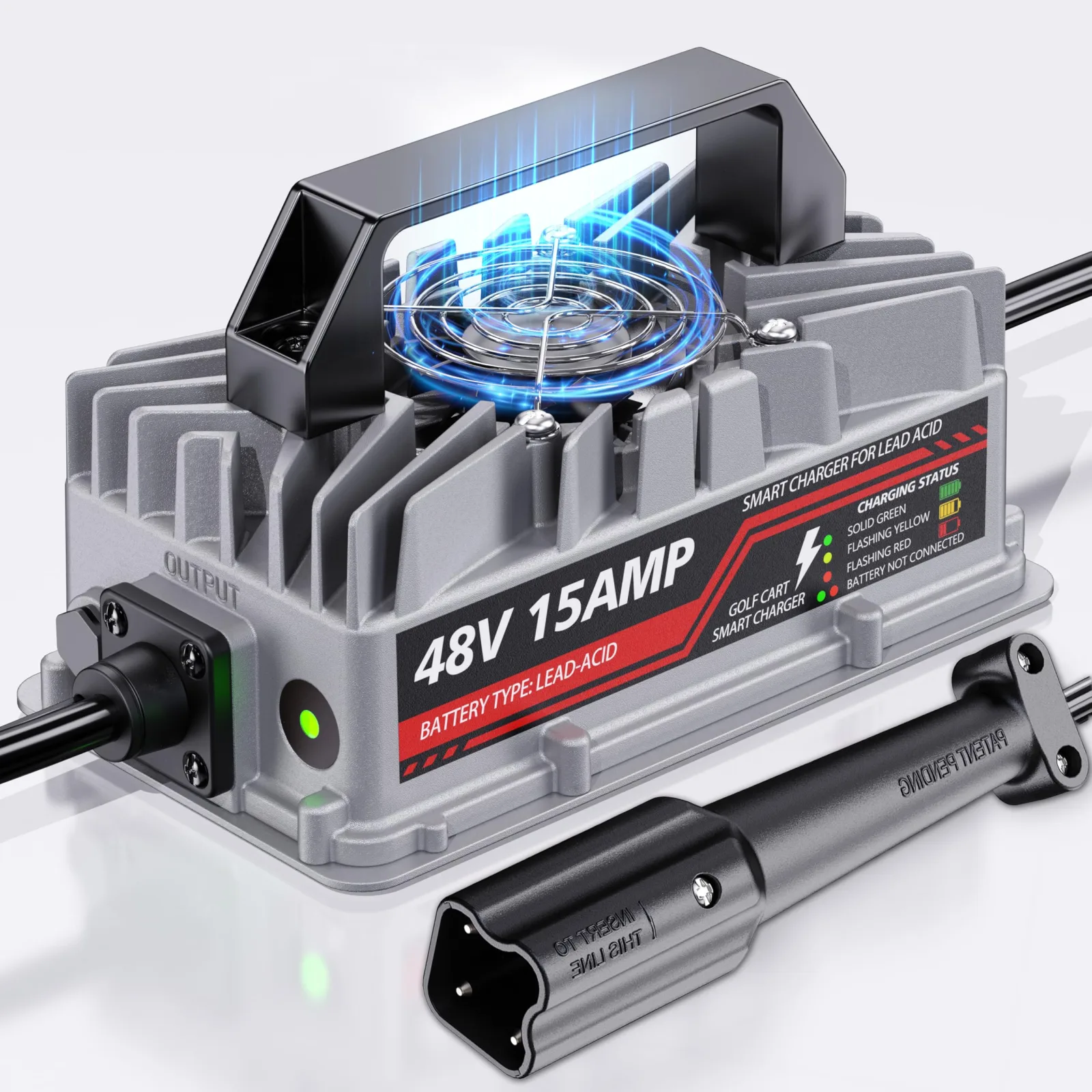 Akizbeir 48V Charger for Yamaha G29, 15A 3-Pin
