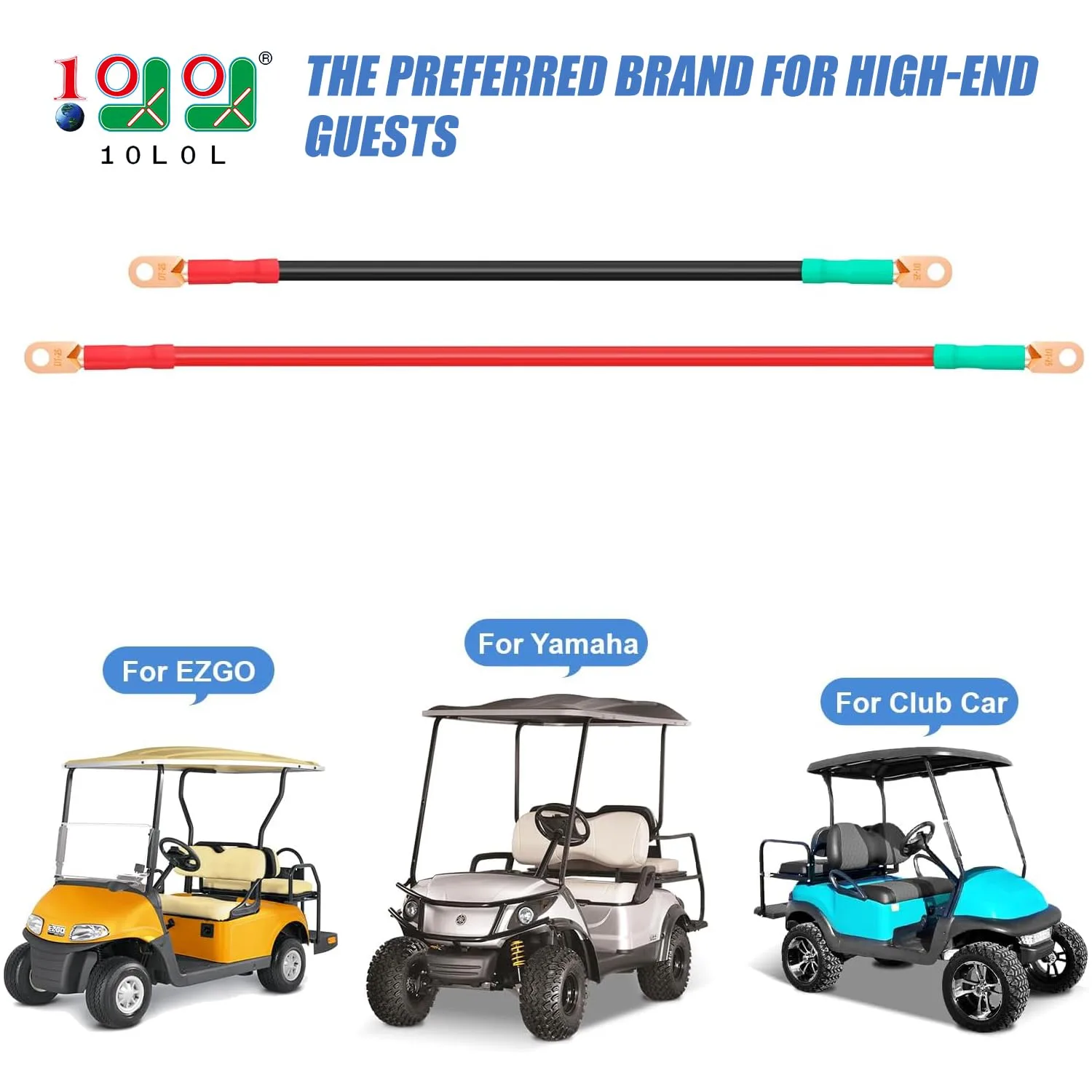 10L0L Golf Cart Battery Cable Set for Club Car and E-Z-GO image 2