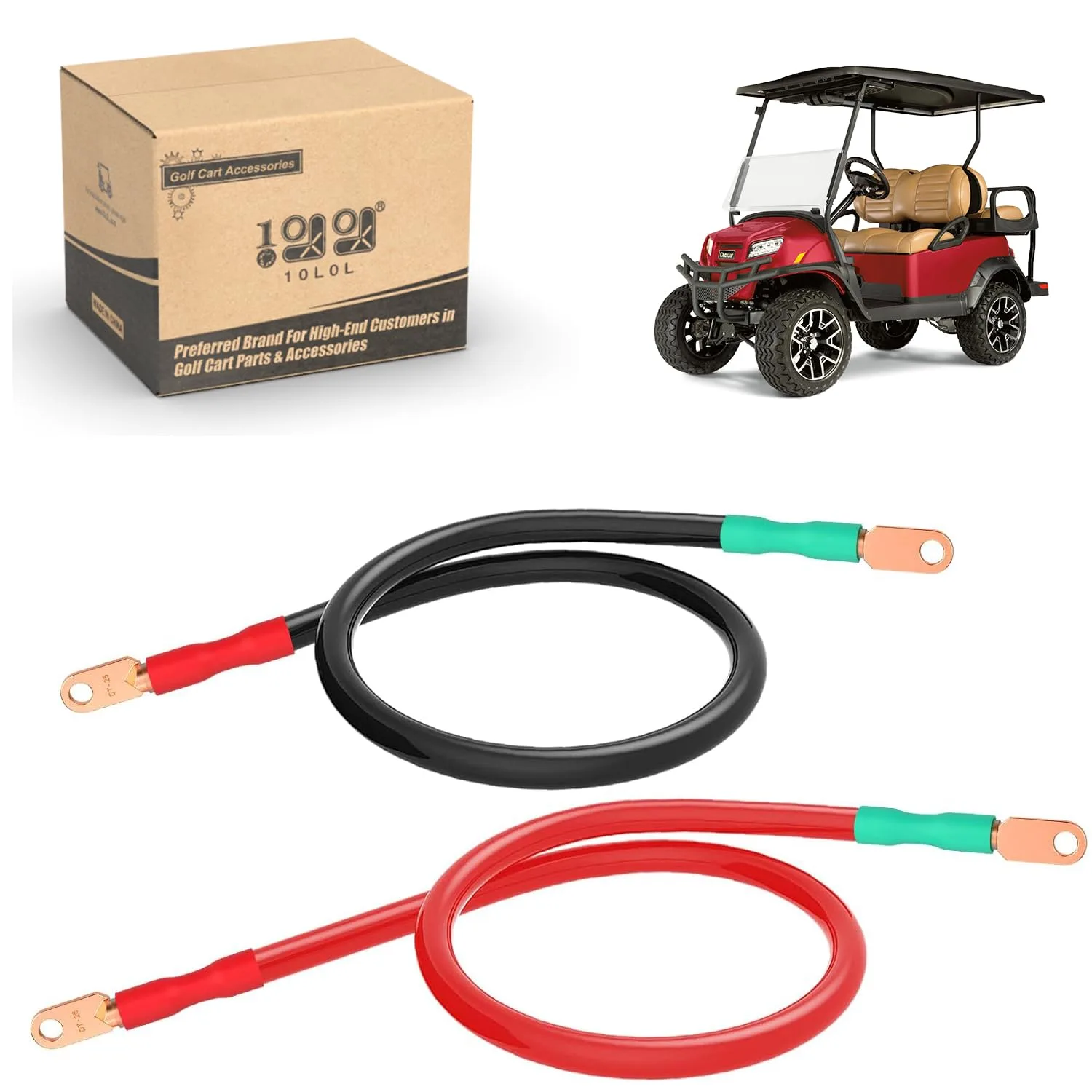 10L0L Golf Cart Battery Cable Set for Club Car and E-Z-GO