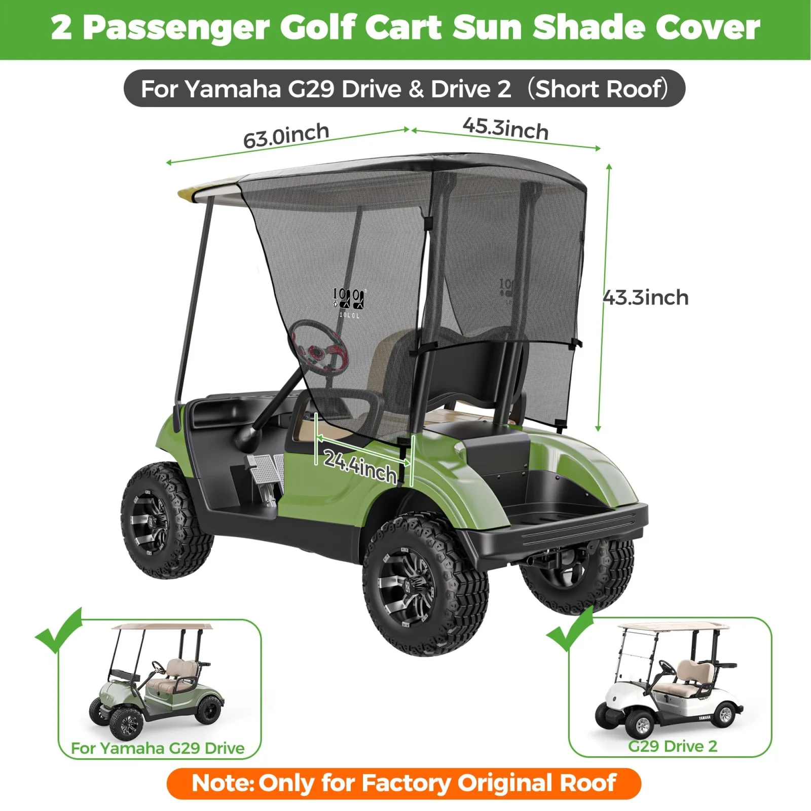 10L0L Sun Shade Cover for Yamaha G29 Drive & Drive 2 image 3