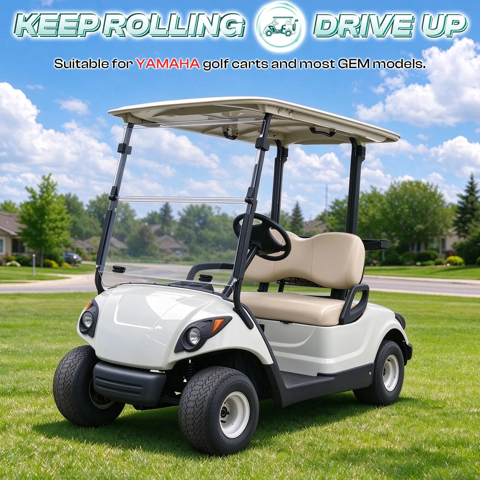 DRIVE UP Chrome Lug Nuts for Yamaha and GEM Golf Carts image 2