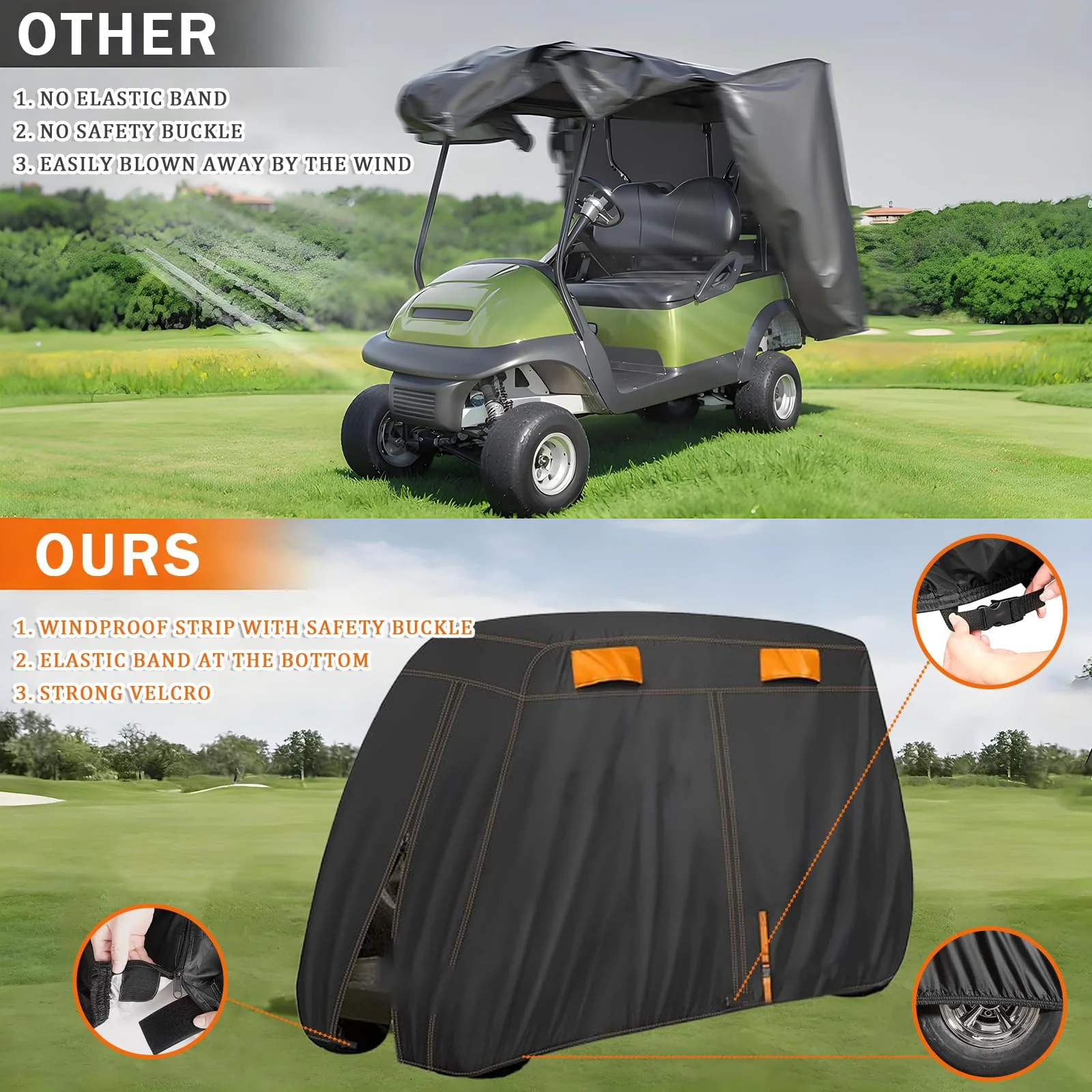 MWKHZIL Golf Cart Cover for Lvtong LT-A6 Lifted 2019-2026 image 2
