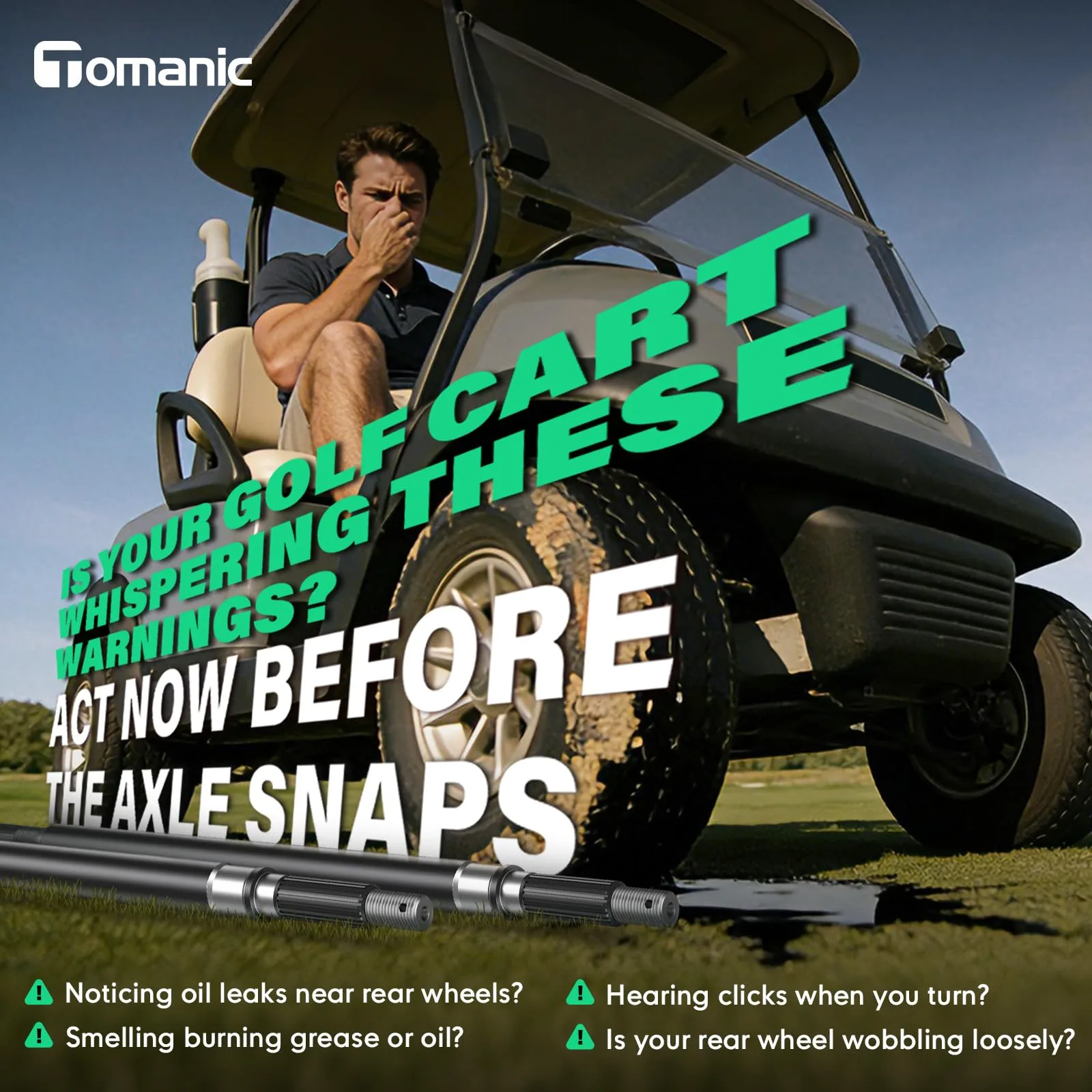 Tomanic Rear Axle Kit for E-Z-GO TXT & Medalist Electric image 2