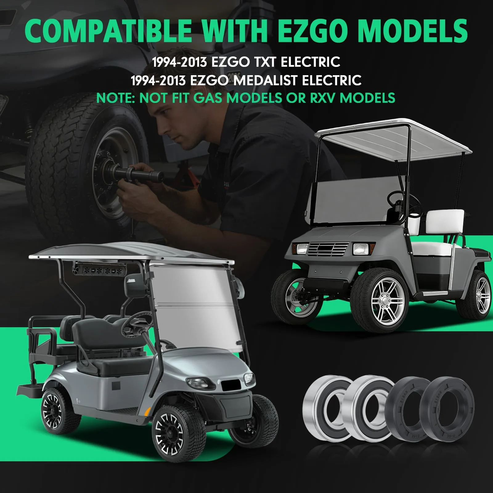 Tomanic Rear Axle Kit for E-Z-GO TXT & Medalist Electric image 3