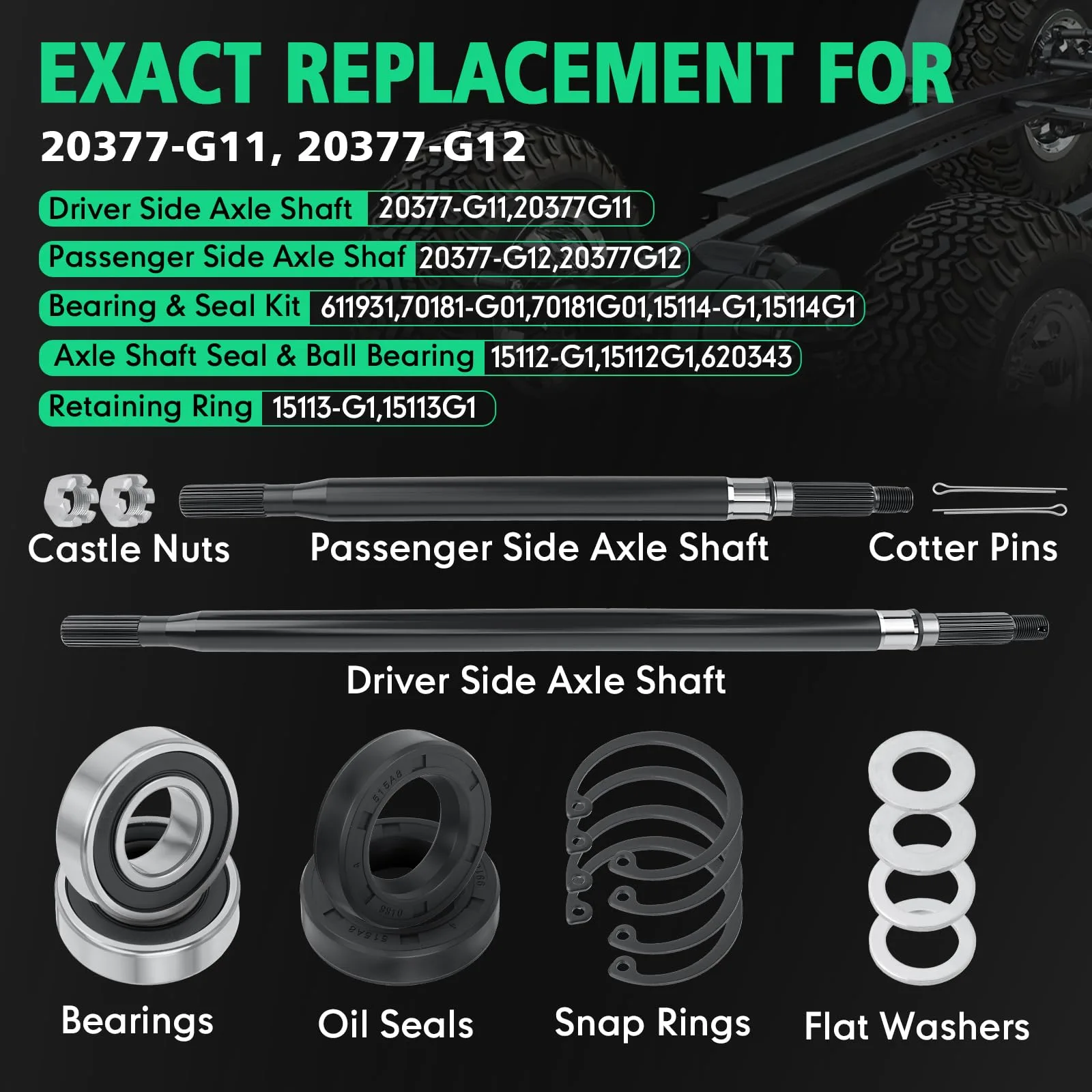 Tomanic Rear Axle Kit for E-Z-GO TXT & Medalist Electric image 4
