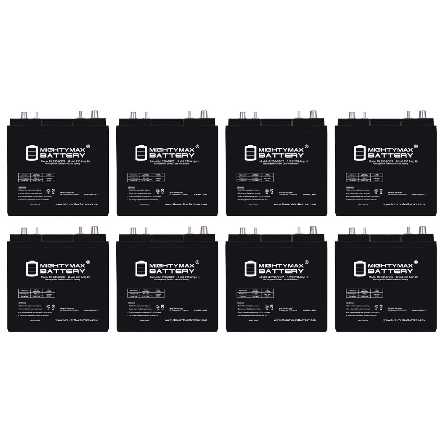 Mighty Max Battery 6V 230AH Dual Terminal SLA (ML230-6GC2MP814)