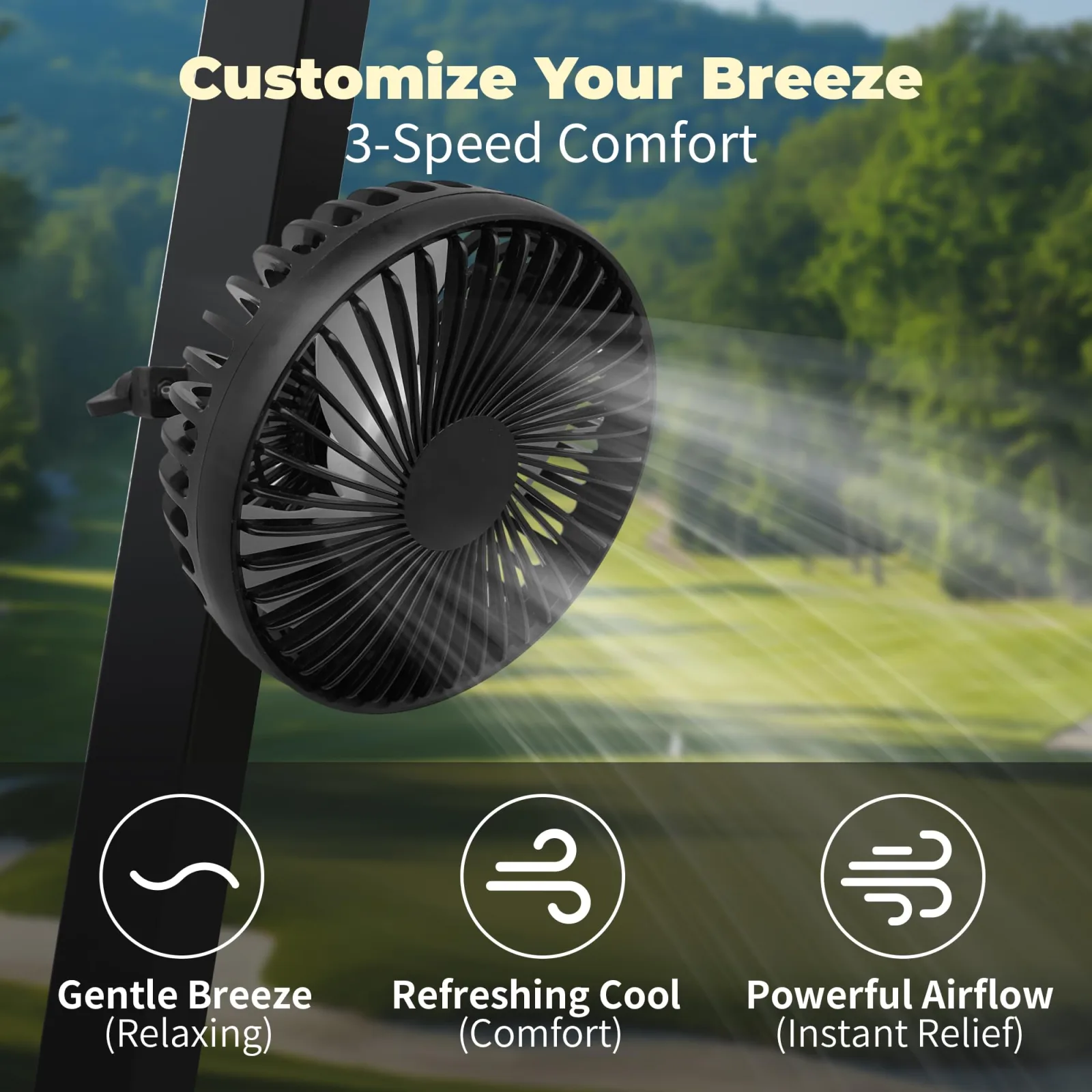 GOLFCOZER GOLF-05-2PCS USB Golf Cart Fan image 2