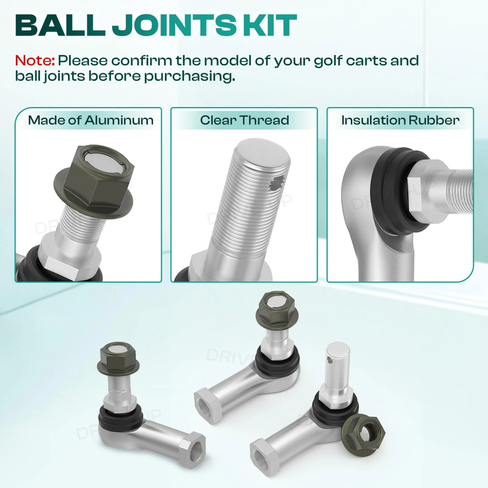 DRIVE UP Club Car Steering Tie Rod and Ball Joint Kit image 4
