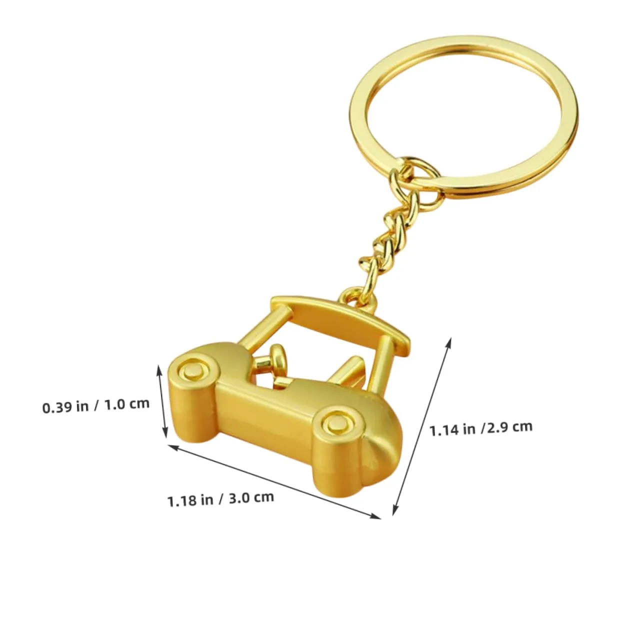 Ciieeo Golden Zinc Alloy Golf Cart Keychain image 2