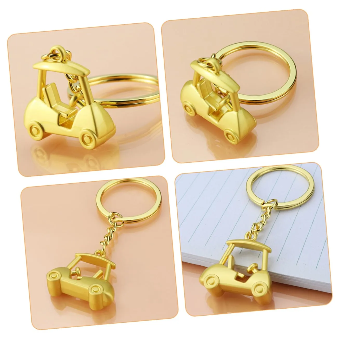 Ciieeo Golden Zinc Alloy Golf Cart Keychain image 3