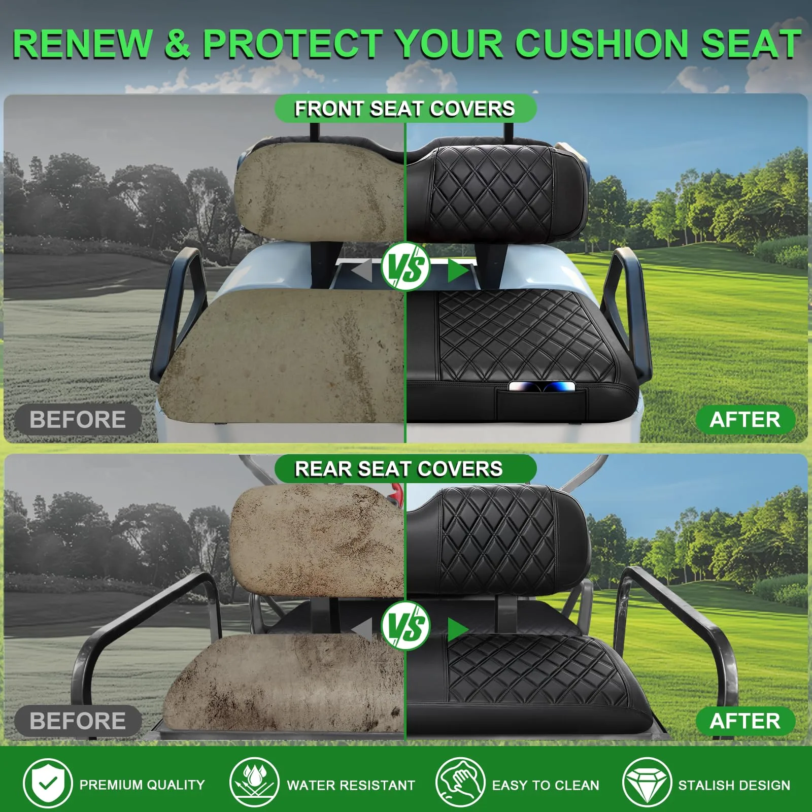iLSKW FR813 Seat Covers for E-Z-GO TXT/RXV image 3