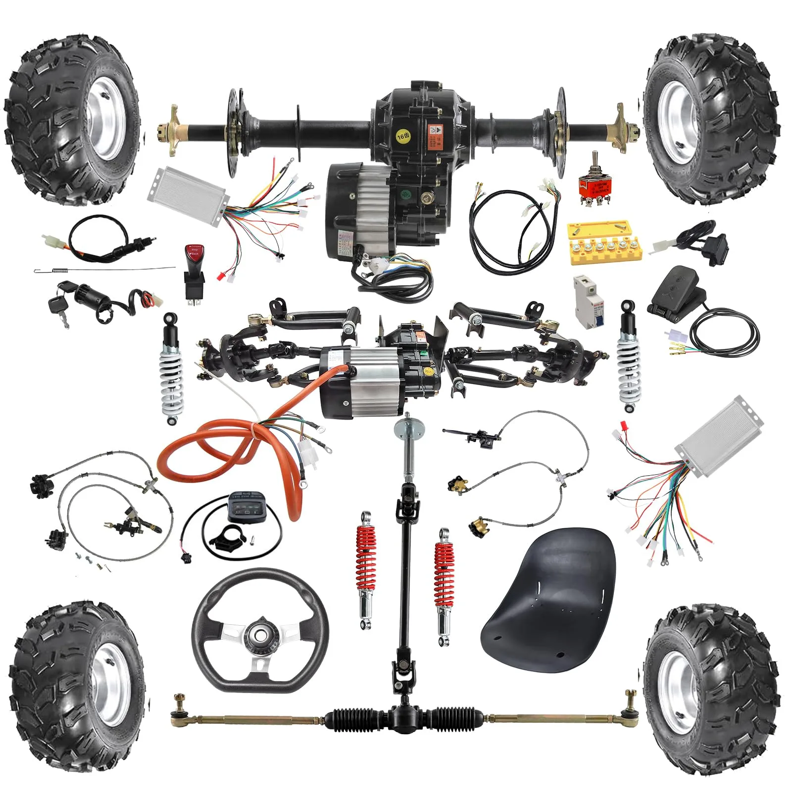 91.SCS 72V 1500W 4WD Electric Go-Kart Kit