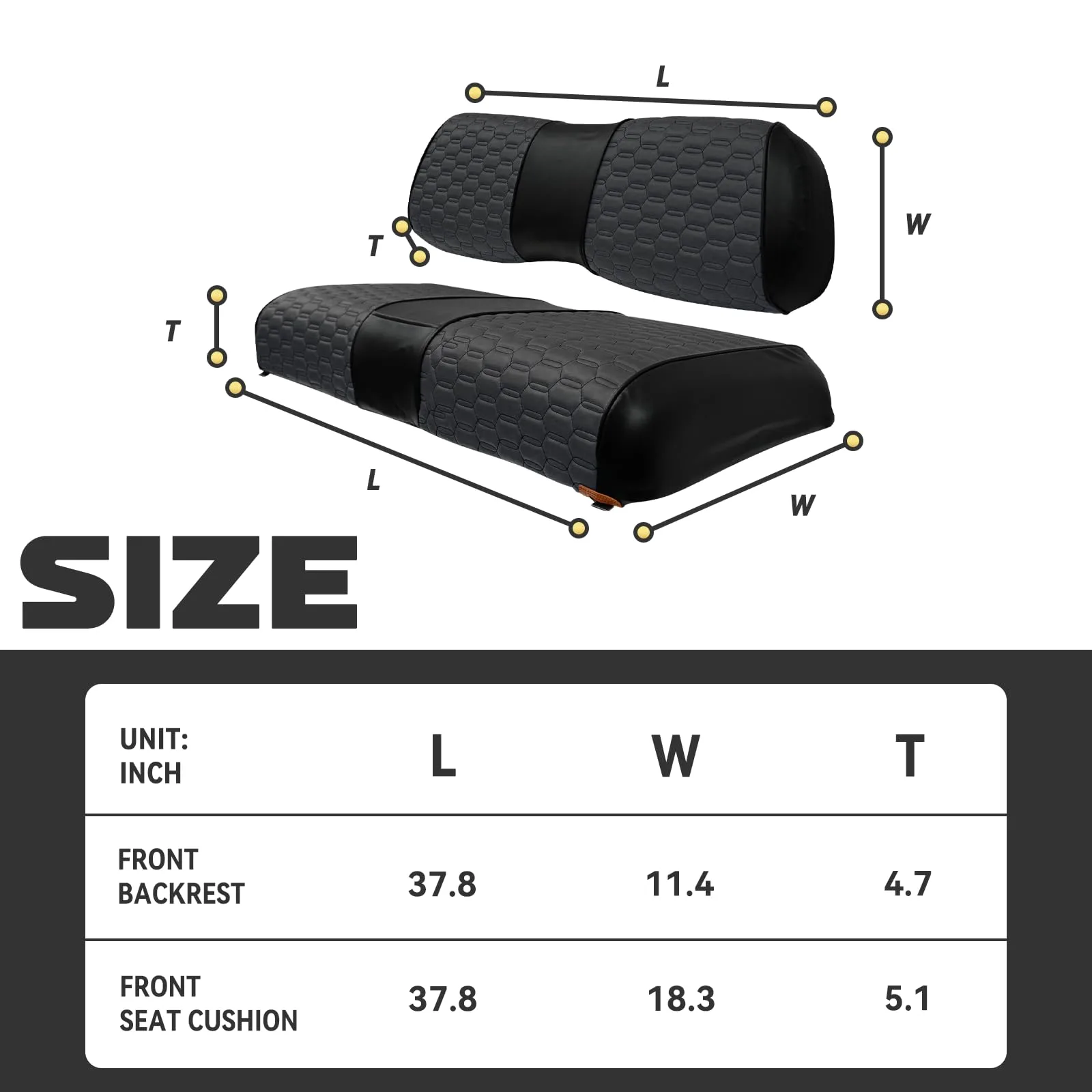 HANGKUNNEE Club Car DS Front Seat Covers image 3