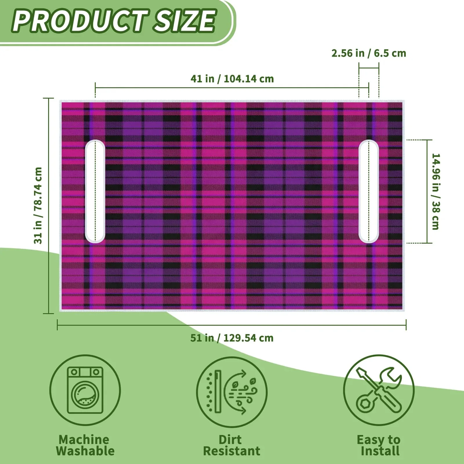 Tiveruda Purple Pink Golf Cart Seat Cover, 51 x 31 in image 2