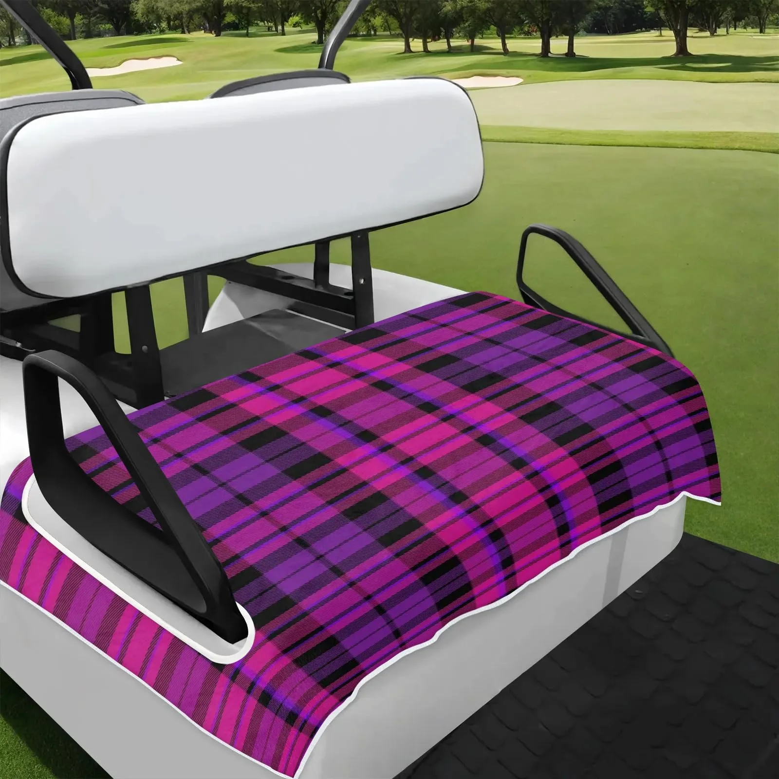 Tiveruda Purple Pink Golf Cart Seat Cover, 51 x 31 in