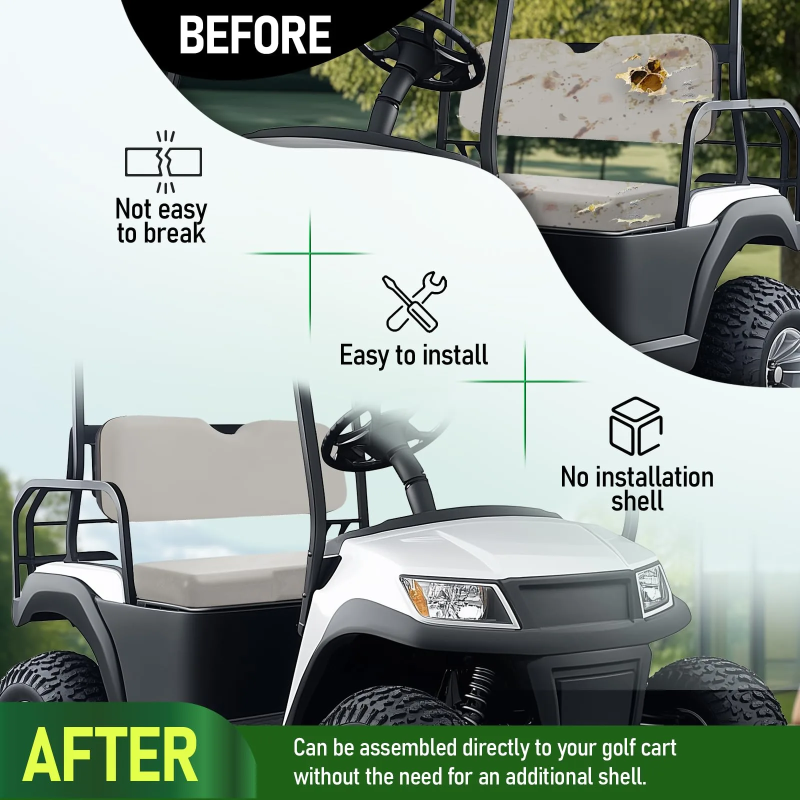 WUTIST GO-5161 Seat Bottom Cover for E-Z-GO RXV image 4