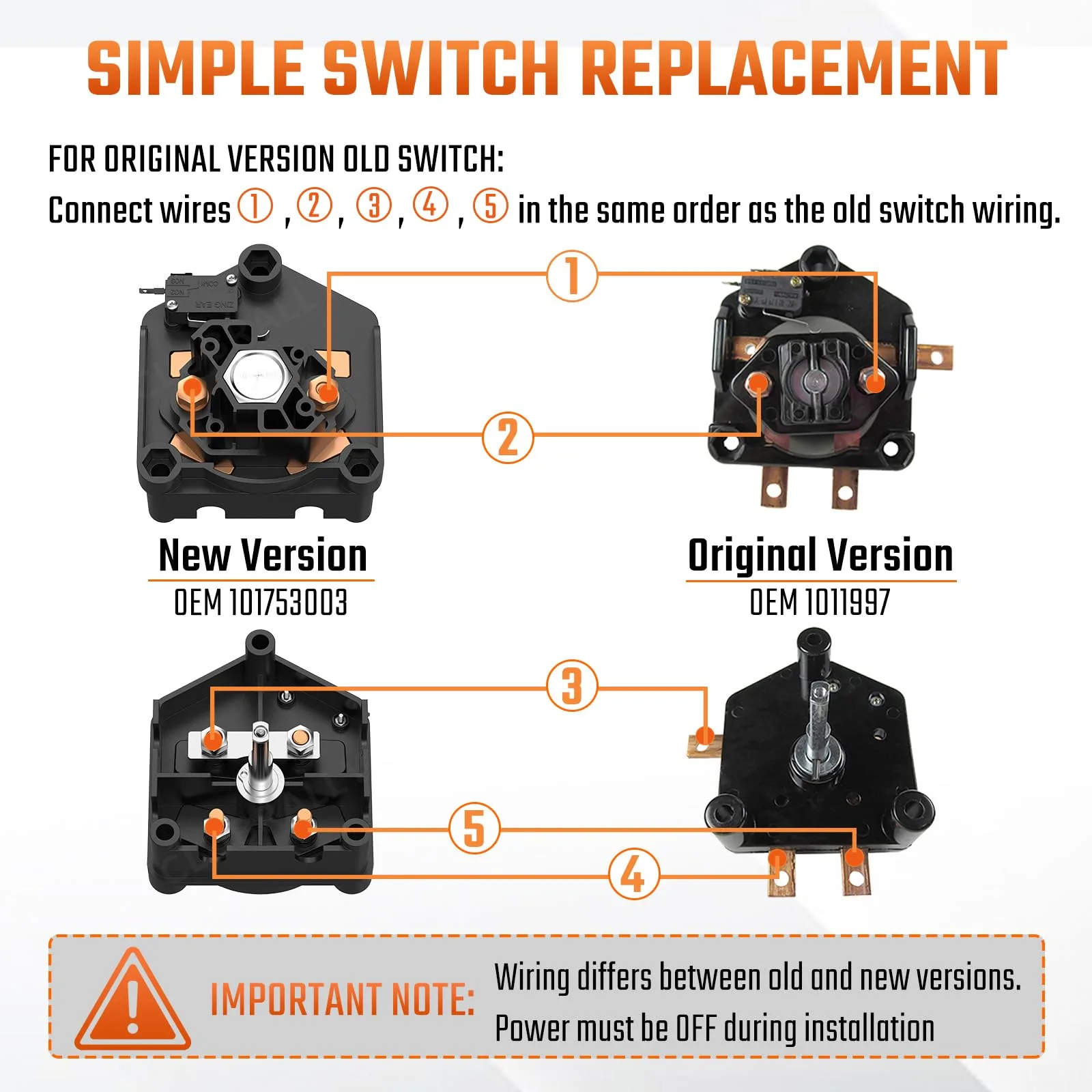 CLUBRALLY Club Car DS Forward Reverse Switch 36V image 4