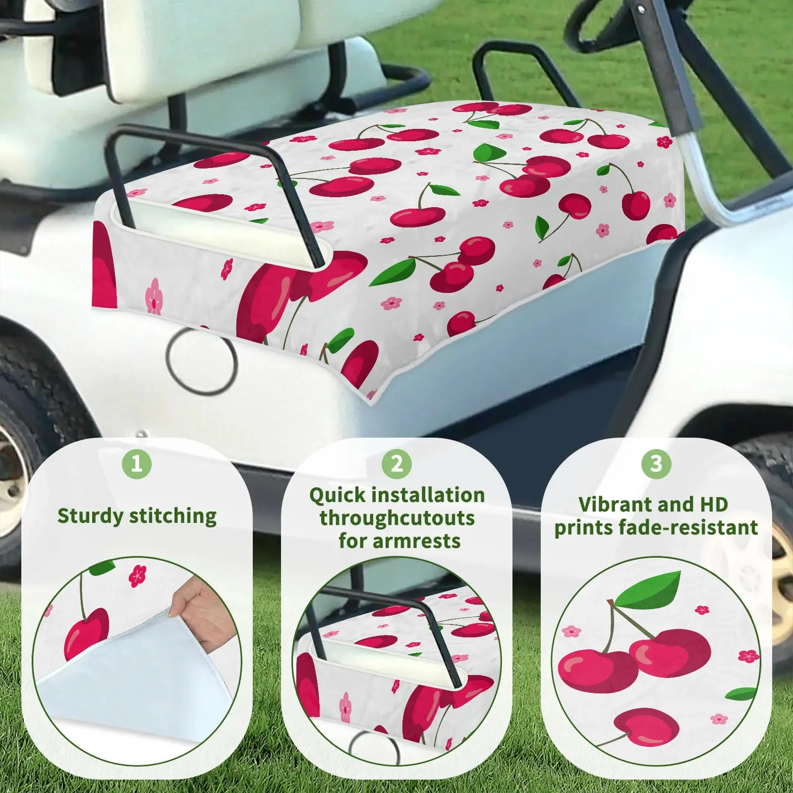Tiveruda Golf Cart Seat Cover for Double Seats 51 x 31 in image 3