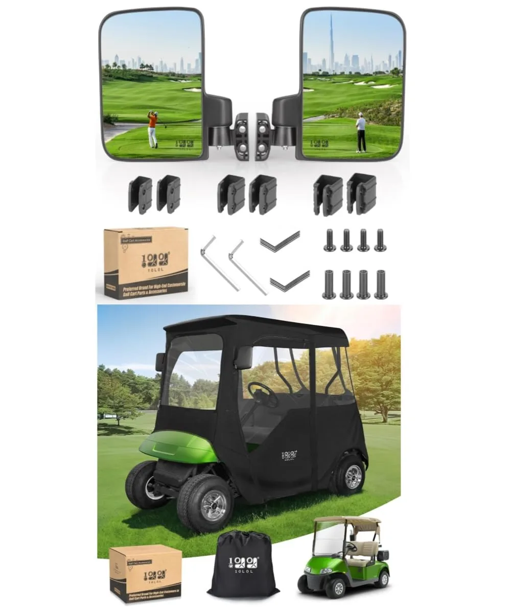 10L0L Golf Cart Enclosure with Mirrors for E-Z-GO TXT/RXV