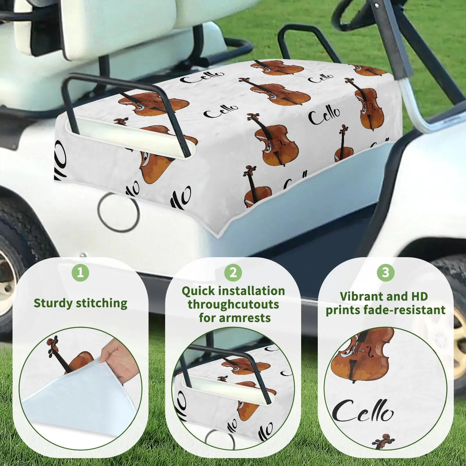 Tiveruda Golf Cart Seat Cover for Double Seats, 51 x 31 in image 3