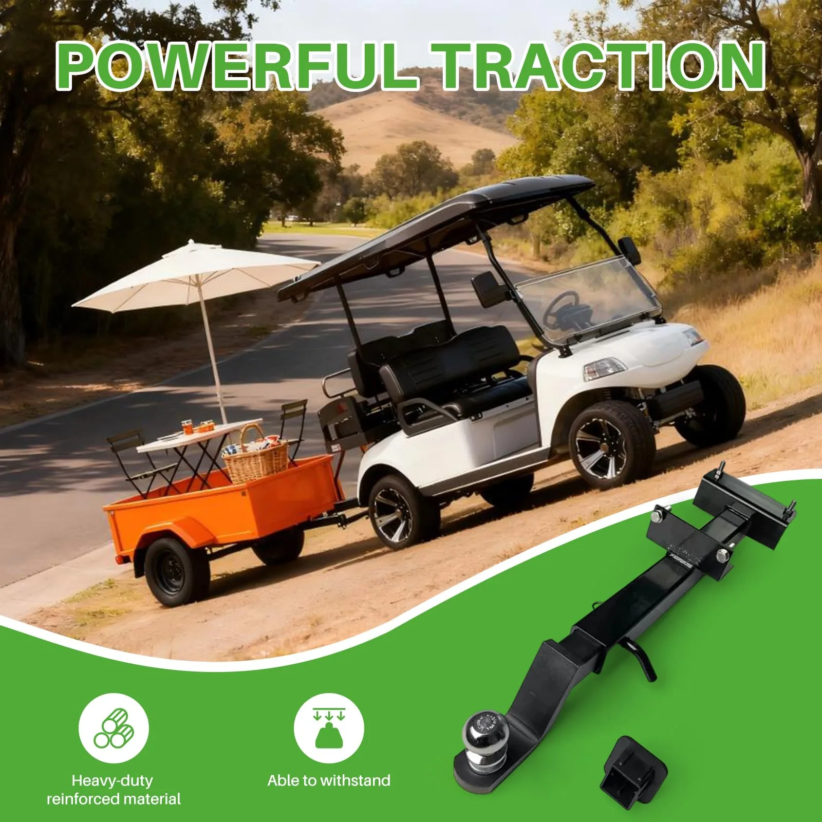 XINSTCO Trailer Hitch Kit for Evolution D2 Golf Carts image 3