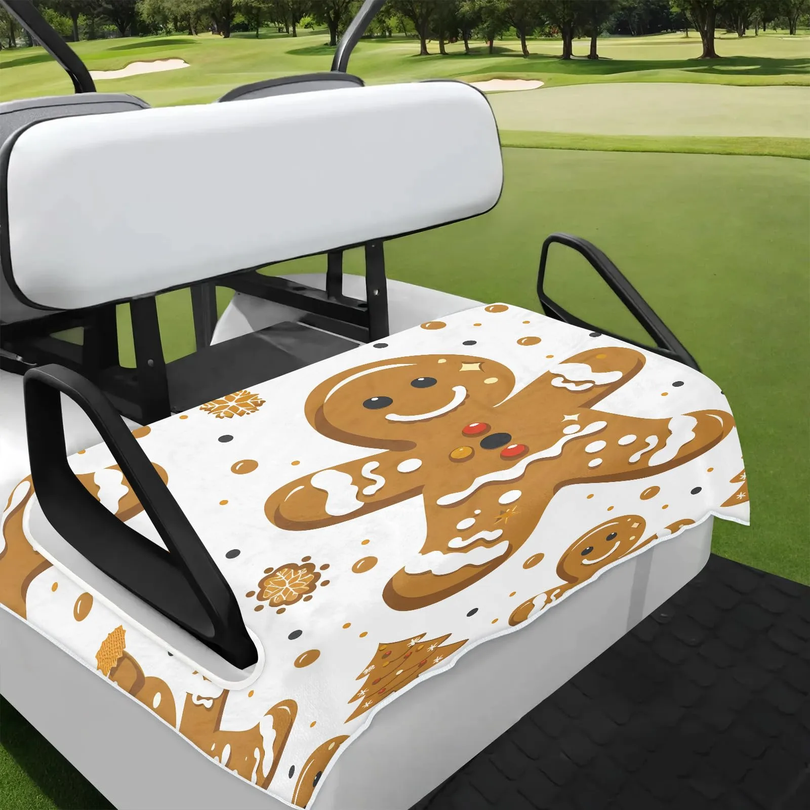 Tiveruda Xmas Gingerbread Retro 51 x 31 Golf Cart Seat Cover
