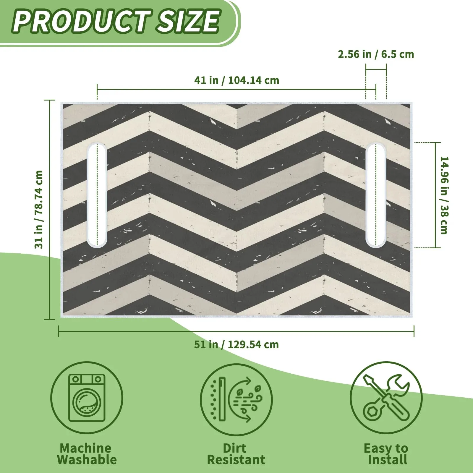Tiveruda Gray Chevron Golf Cart Seat Cover, 51 x 31 in image 2