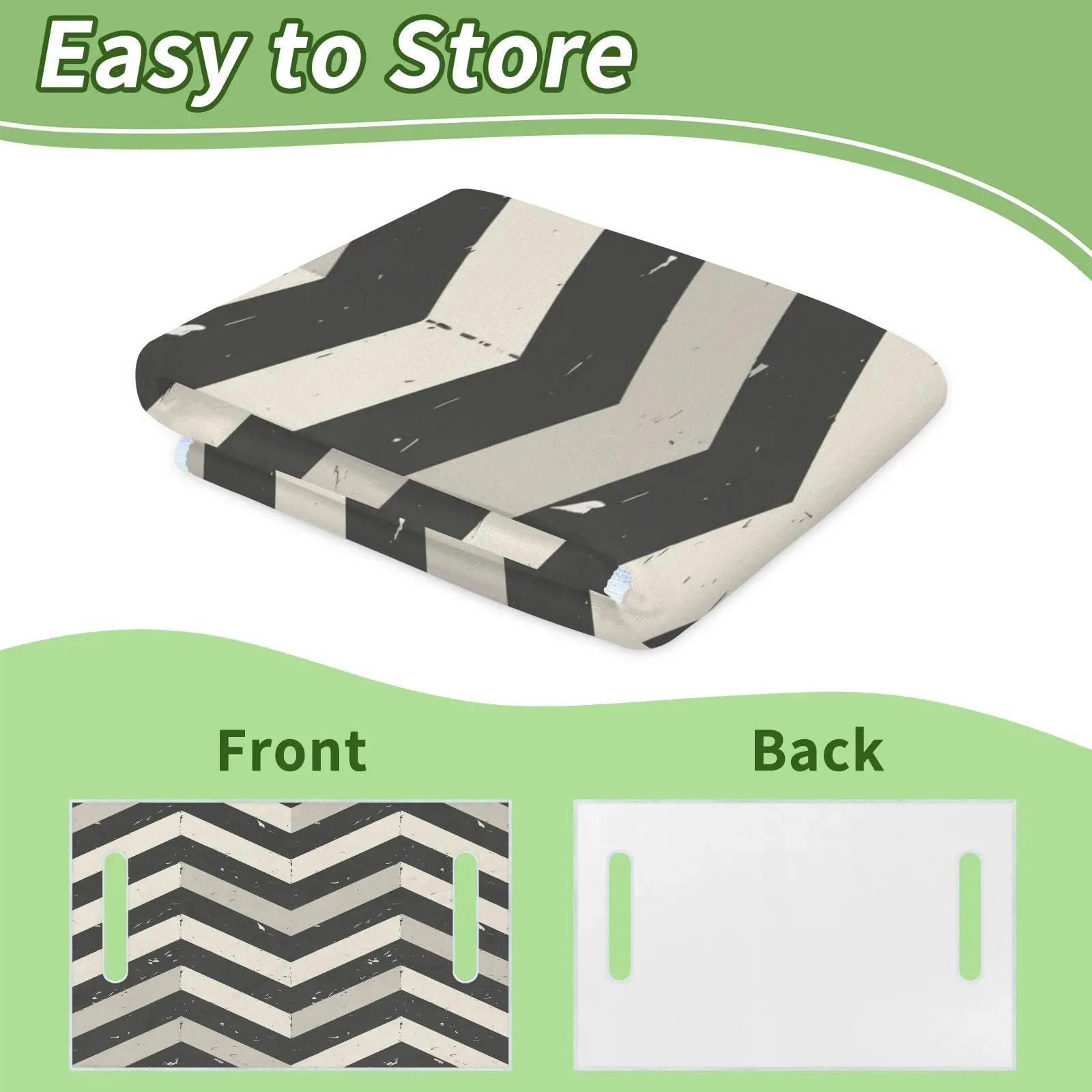 Tiveruda Gray Chevron Golf Cart Seat Cover, 51 x 31 in image 4