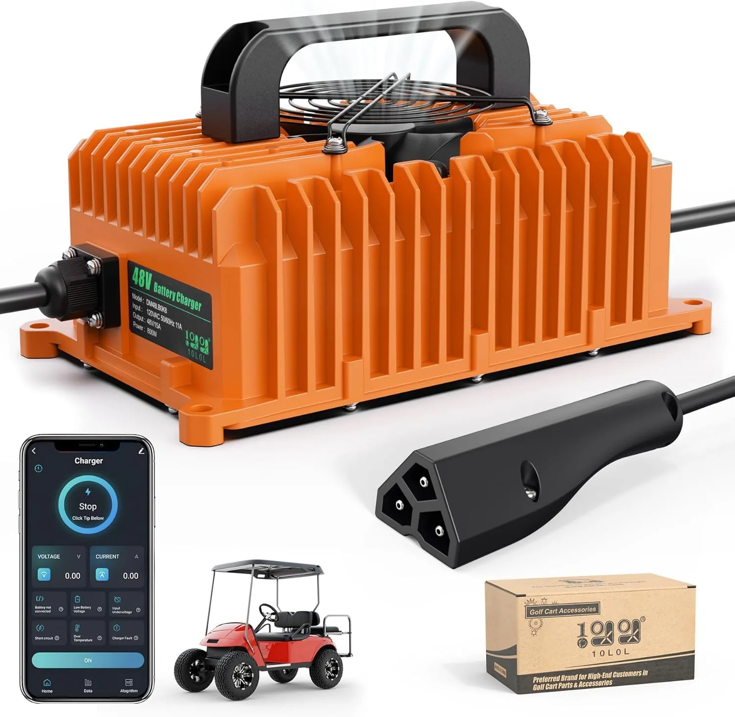 10L0L 48V Charger for E-Z-GO TXT & RXV | ELE-T010-L