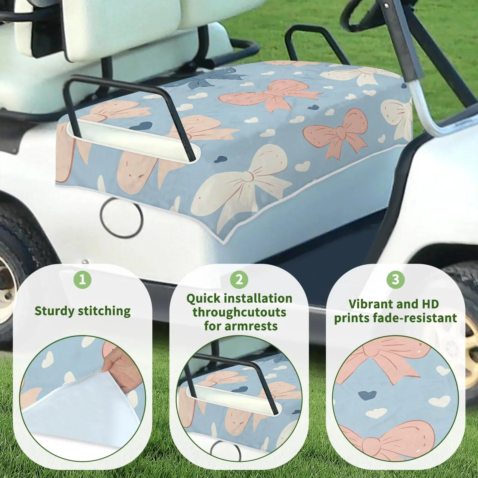 Tiveruda Golf Cart Seat Cover for Double Seats image 3