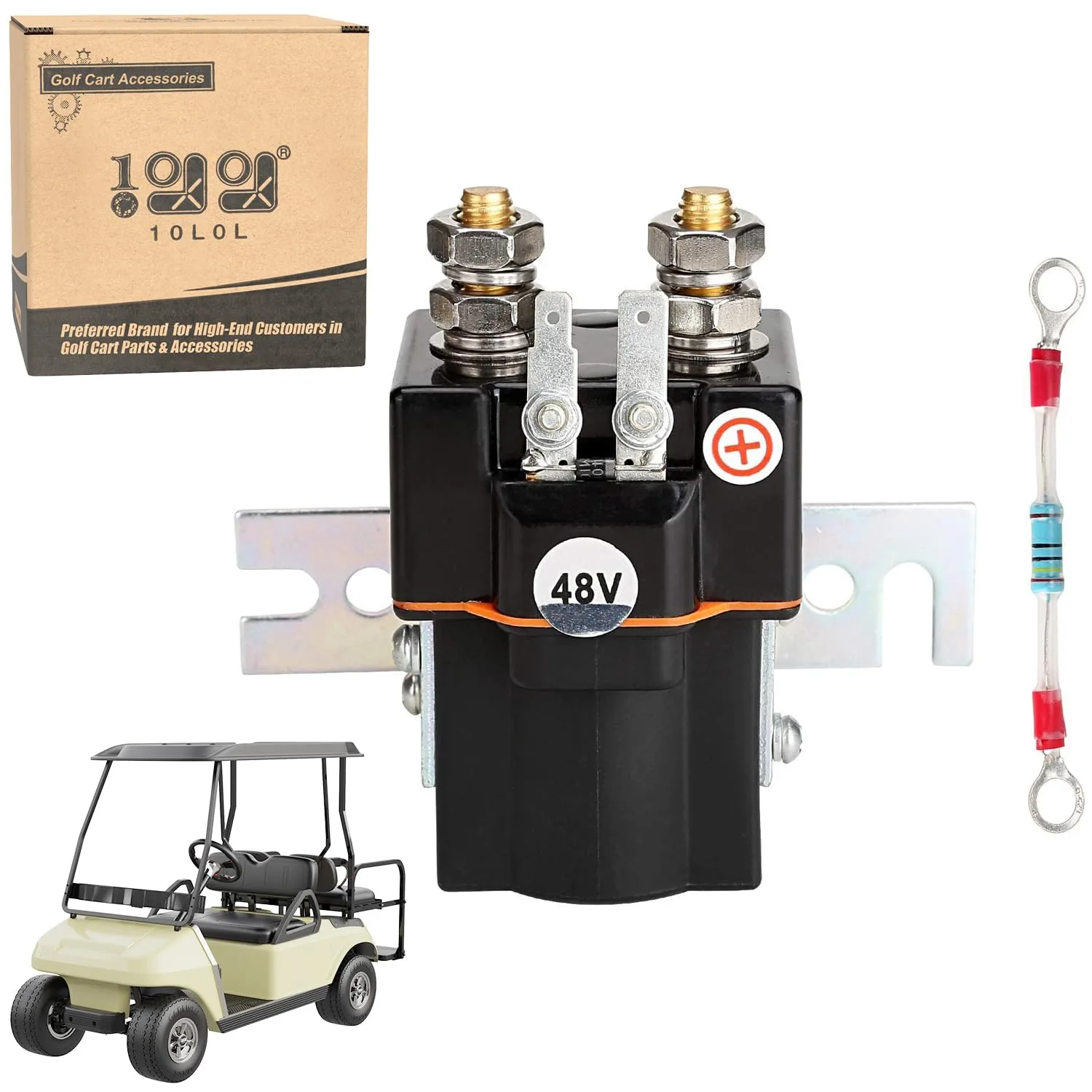 10L0L 48V Solenoid with Resistor for Club Car DS & Precedent