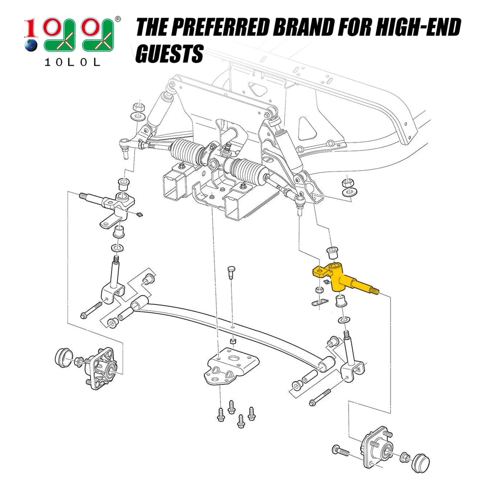 10L0L Driver-Side Spindle for Club Car Precedent 2004+ image 2