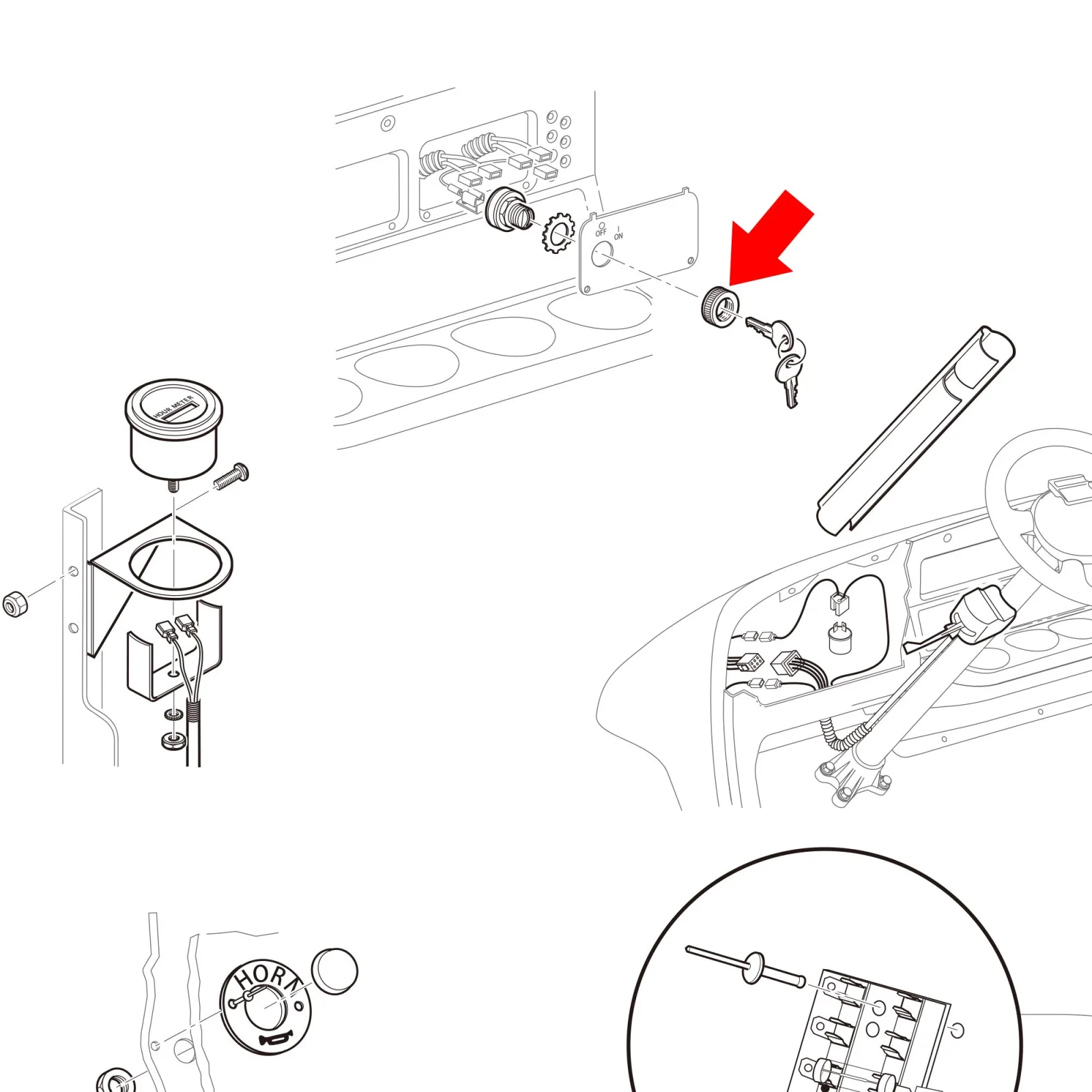 10L0L Ignition Switch for E-Z-GO Golf Carts image 3