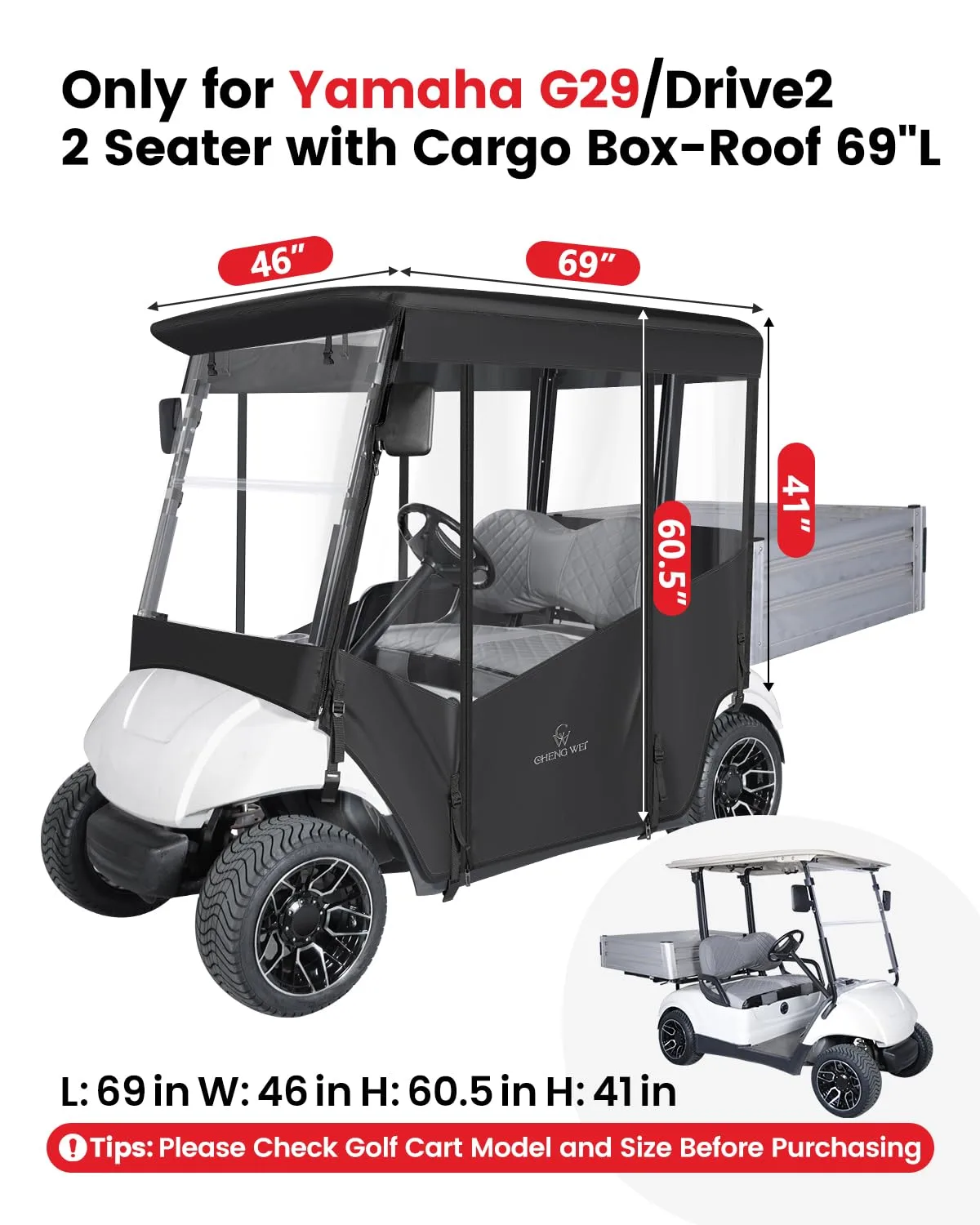 CHENGWEI Enclosure for Yamaha G29/Drive2 with Cargo Box image 2